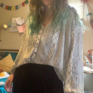 Black and White Blouse